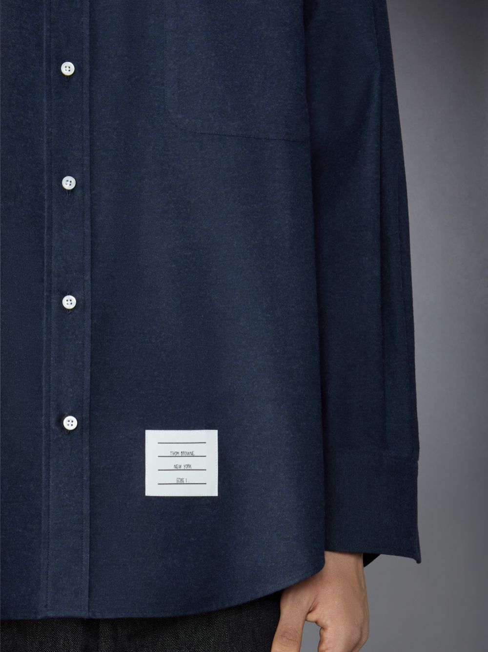 Thom Browne Stripe Cotton Flannel Oversized Men Shirts Blue | ZQW54O73934