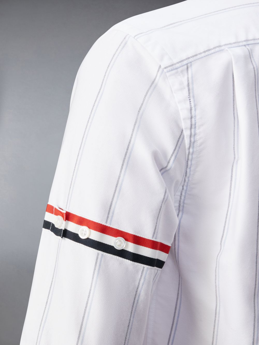 Thom Browne Stripe Oxford Armband Cropped Women Shirts White | FQC69X19367