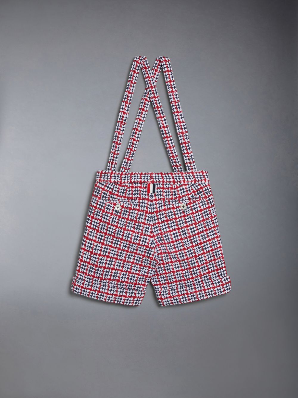 Thom Browne Summer Tweed Fray Suspender Girls's Shorts White | OLP65F72009