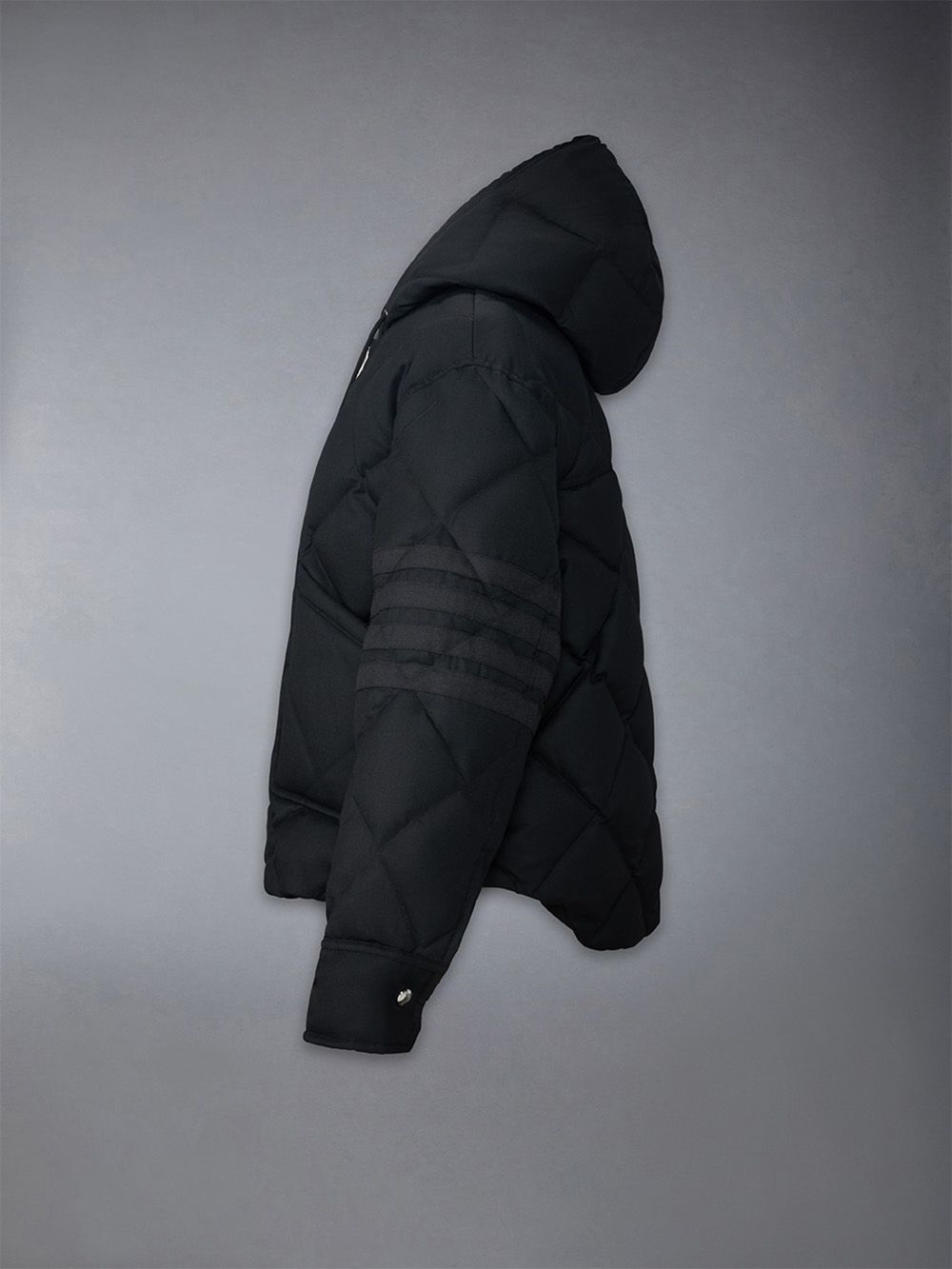 Thom Browne Super 120's Twill Down 4-bar Hooded Women Jackets Black | UYF85C54727