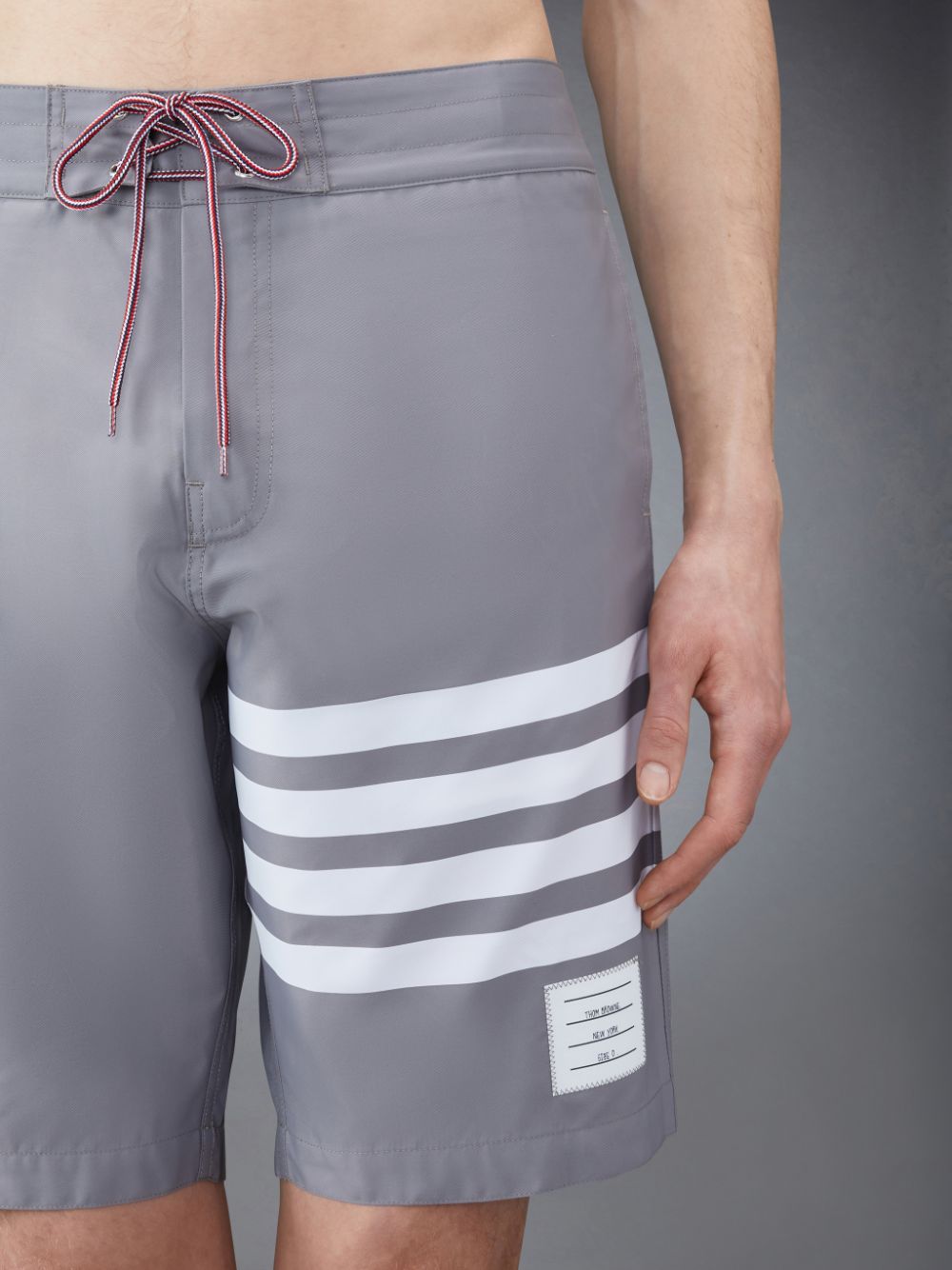 Thom Browne Swim Tech 4-Bar Men Boardshorts Grey | BGJ75Z41300