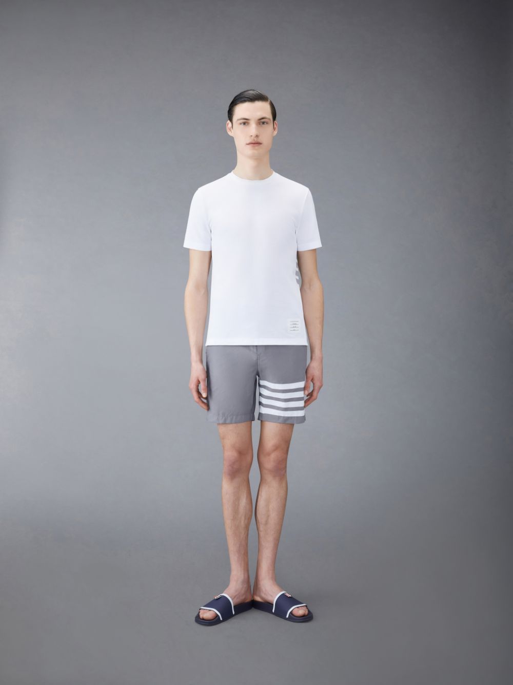 Thom Browne Swim Tech 4-Bar Men Boardshorts Grey | RPZ65U49462