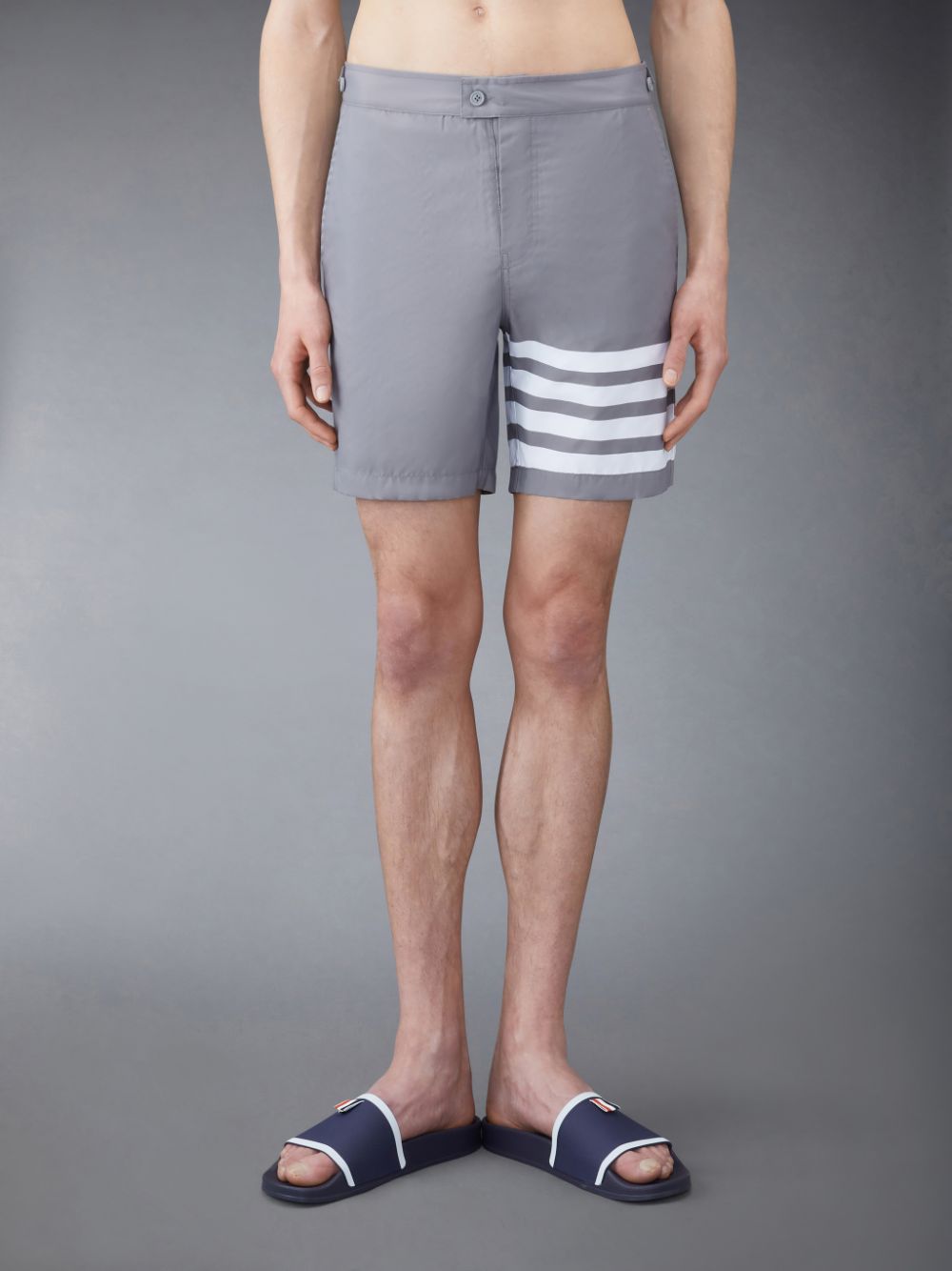 Thom Browne Swim Tech 4-Bar Men Boardshorts Grey | RPZ65U49462