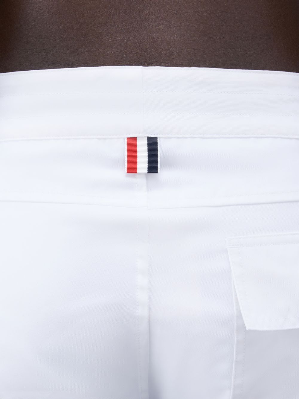 Thom Browne Swim Tech 4-Bar Men Boardshorts White | LSW97A68603