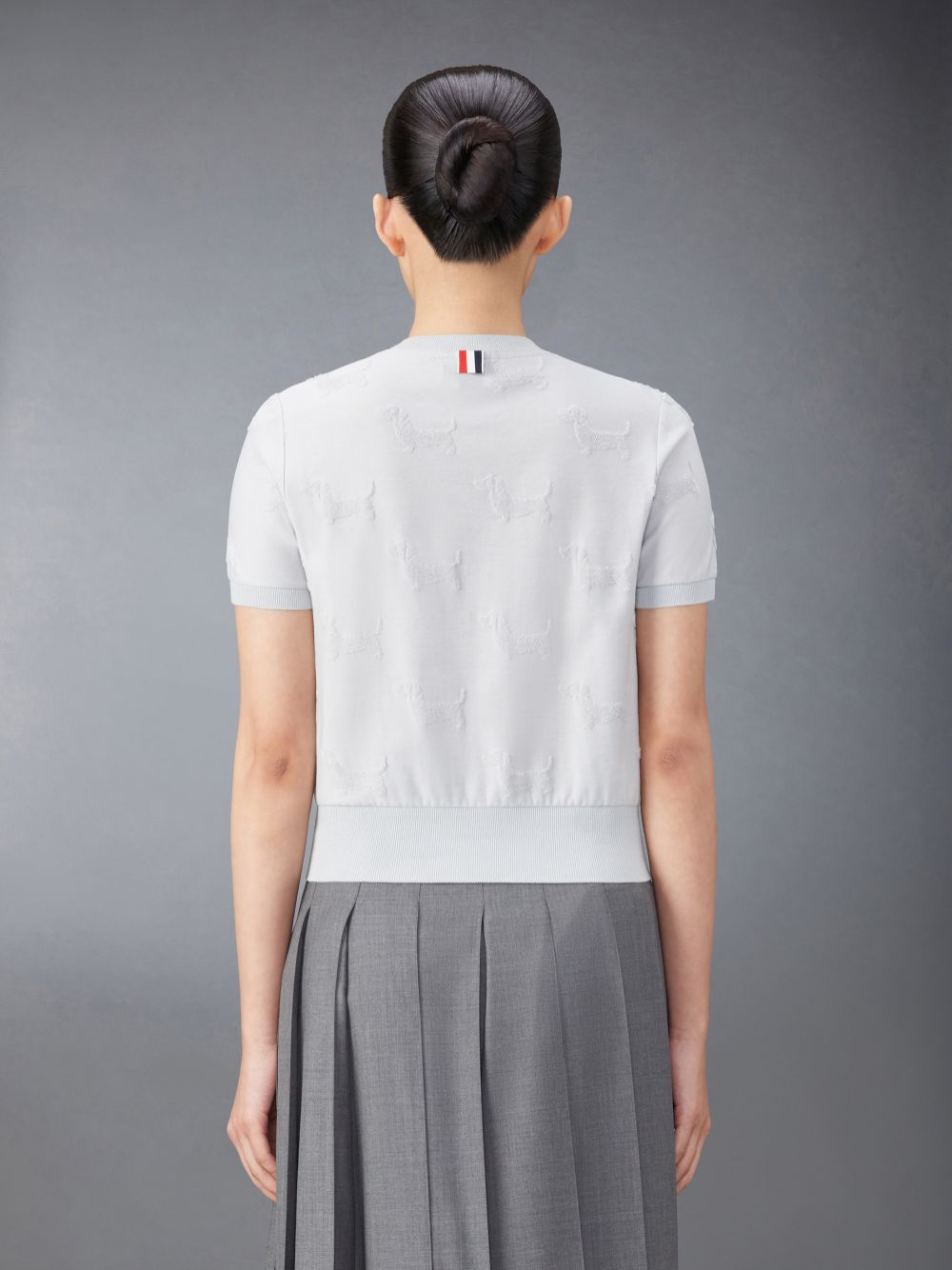 Thom Browne Terry Jacquard Hector Women T Shirts Grey | DKU14G96915