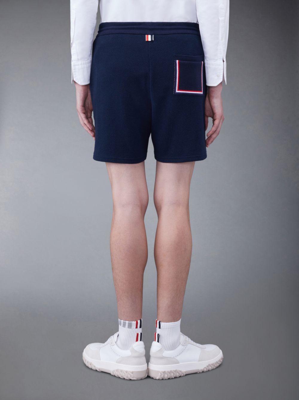 Thom Browne Textured Cotton Midi Men Shorts Blue | PLS48L15580