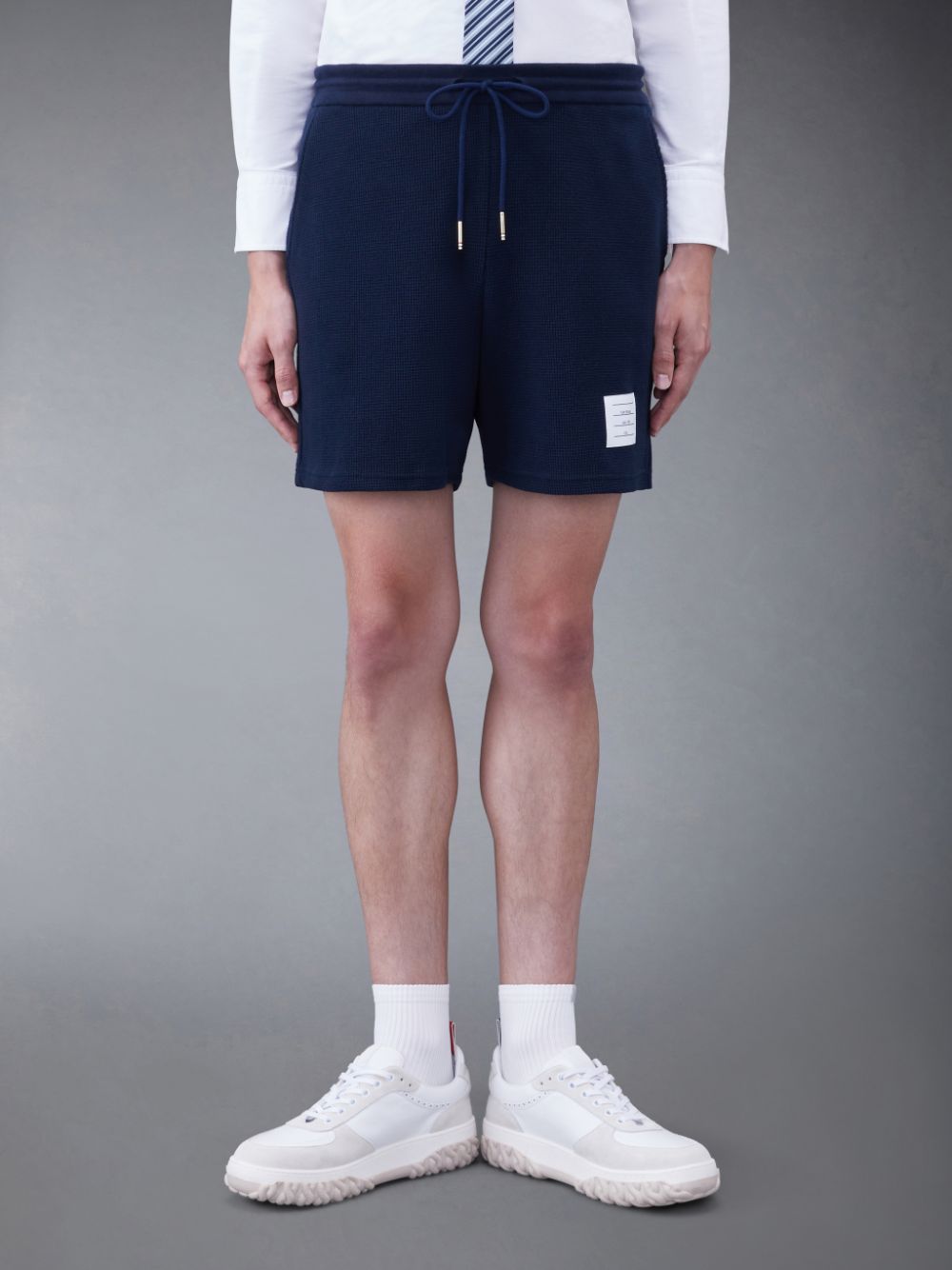 Thom Browne Textured Cotton Midi Men Shorts Blue | PLS48L15580