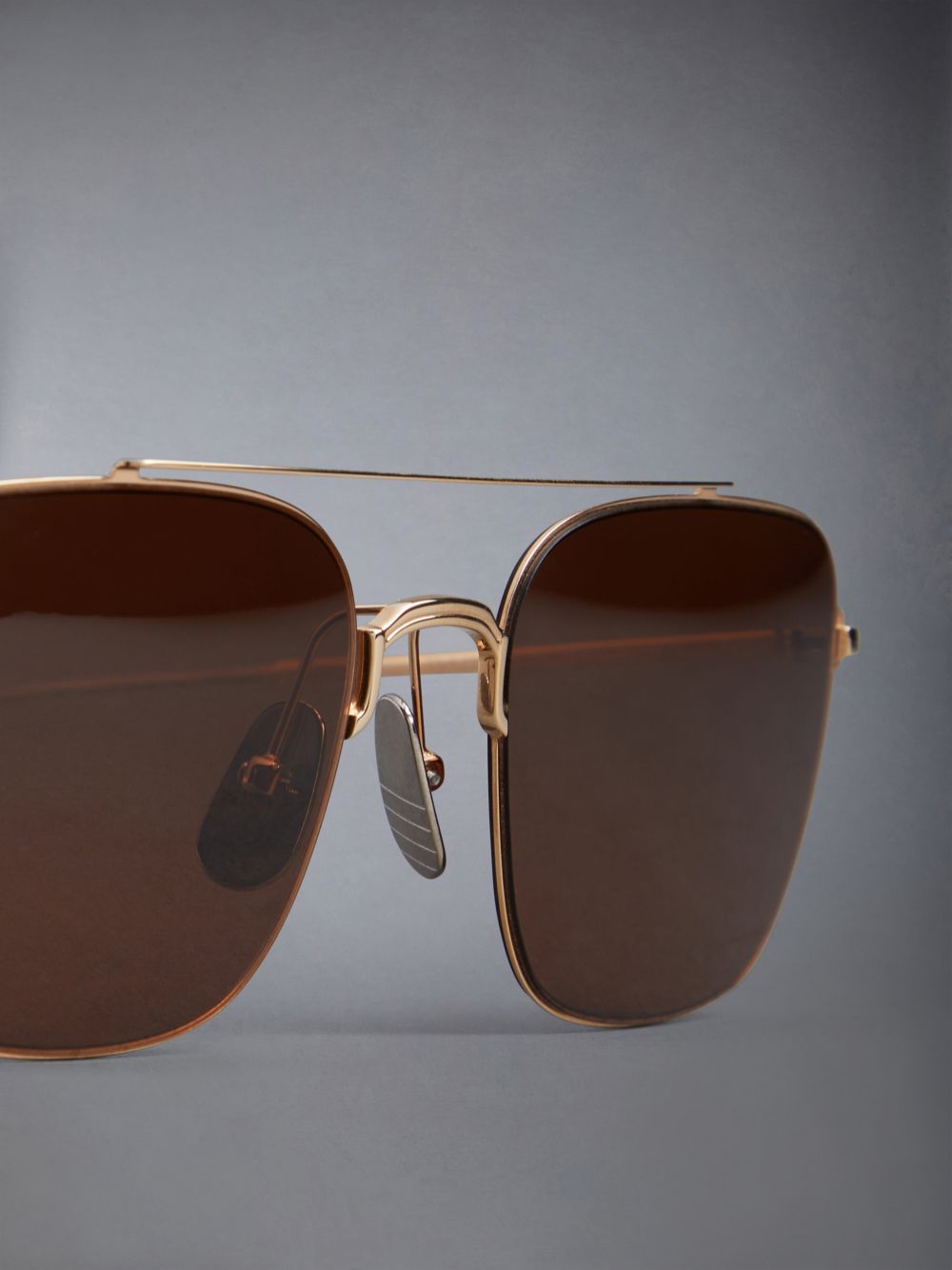 Thom Browne Titanium Aviator Men Sunglasses Gold | XAC50X50358