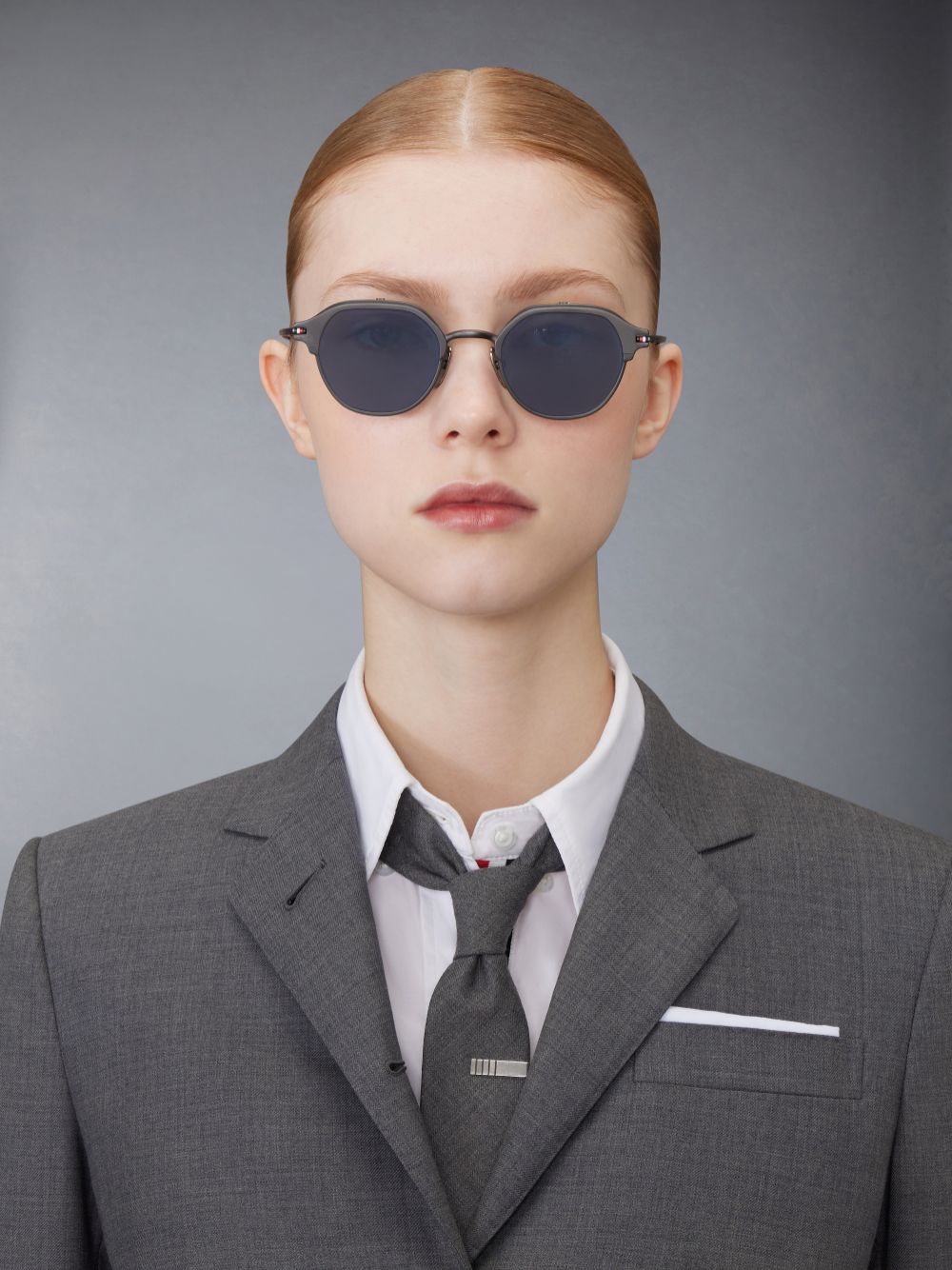 Thom Browne Titanium Round Clip On Men Sunglasses Black | PWE86A92869