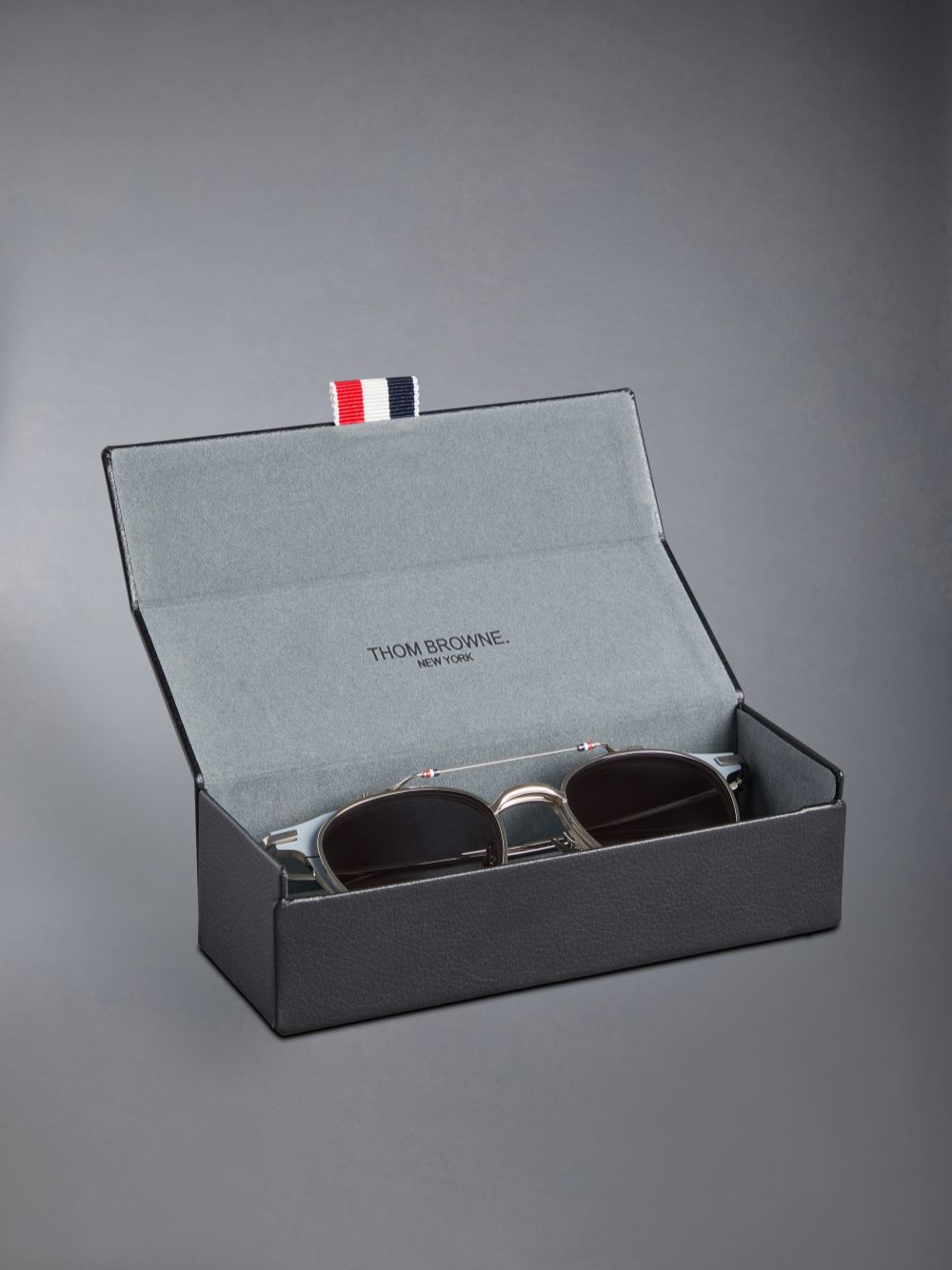 Thom Browne Titanium Round Clip On Men Sunglasses Grey | ADE36X57705