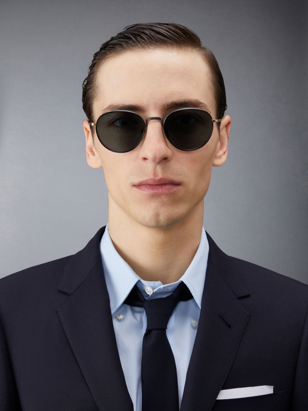 Thom Browne Titanium Round Men Sunglasses Black | XUA75E99835