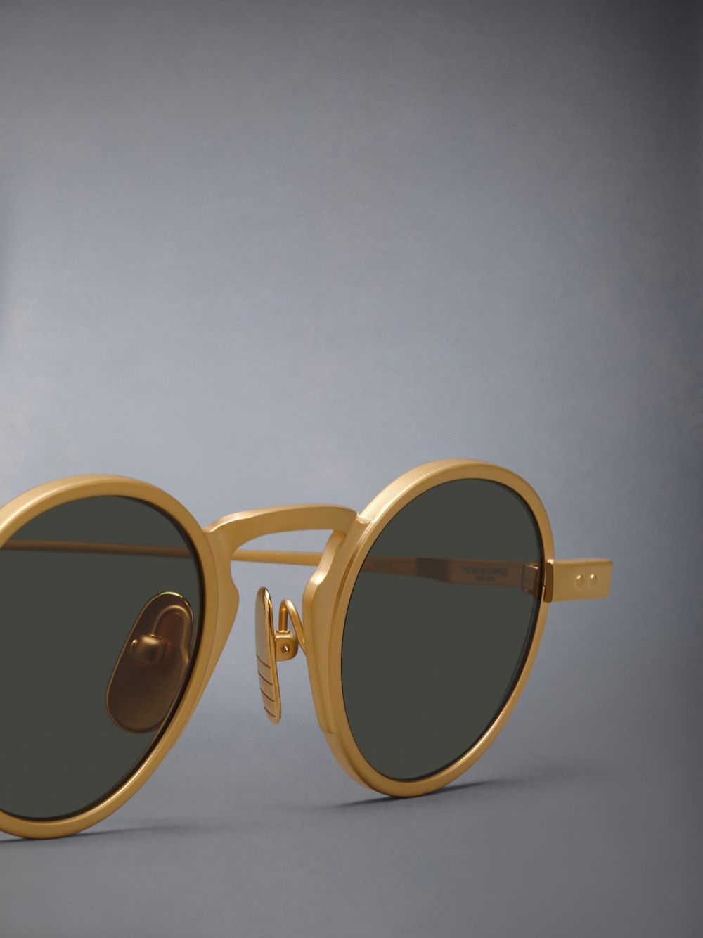 Thom Browne Titanium Round Men Sunglasses Gold | BEQ71B20334