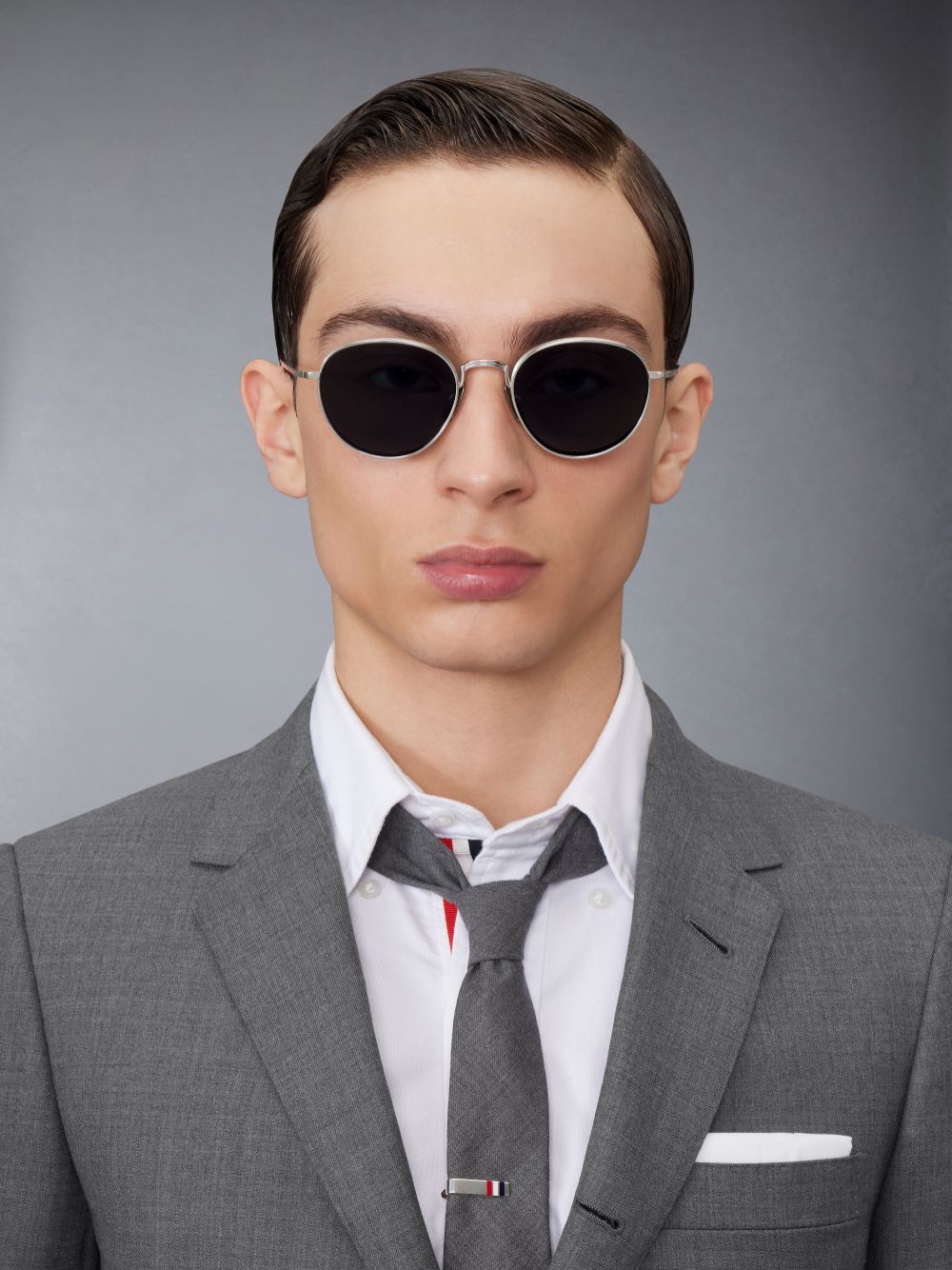 Thom Browne Titanium Round Men Sunglasses Silver | EWV80J75999