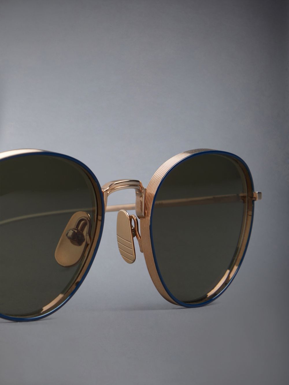 Thom Browne Titanium Round Women Sunglasses Gold | HOY13M90109