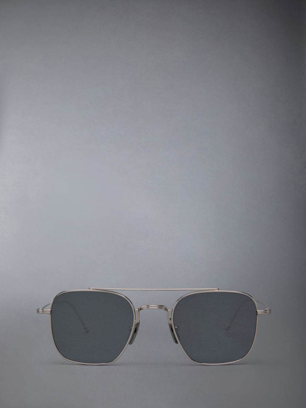 Thom Browne Titanium Square Aviator Men Sunglasses Grey | XOM27F51998