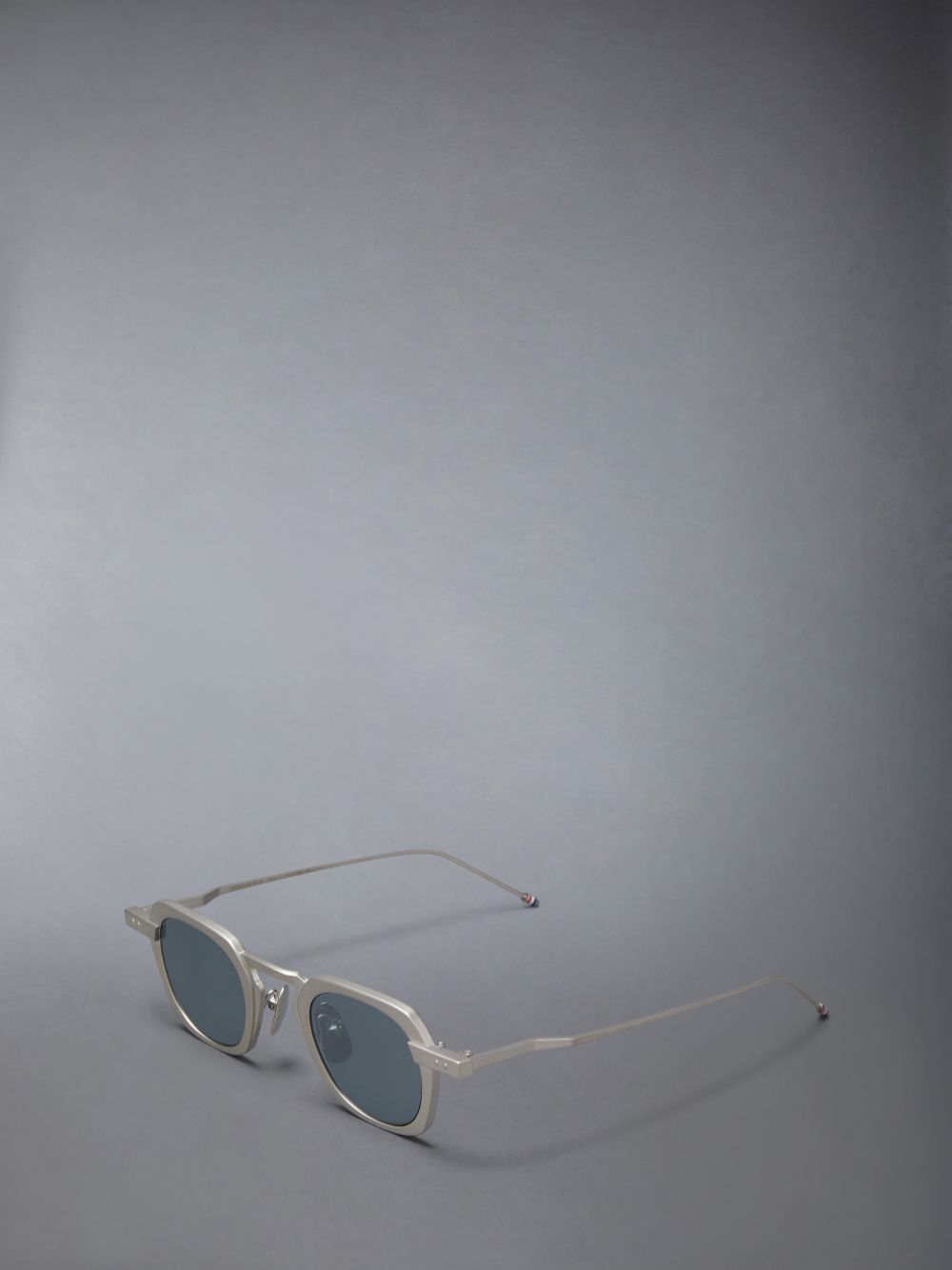 Thom Browne Titanium Square Men Sunglasses Silver | PNL92I62553