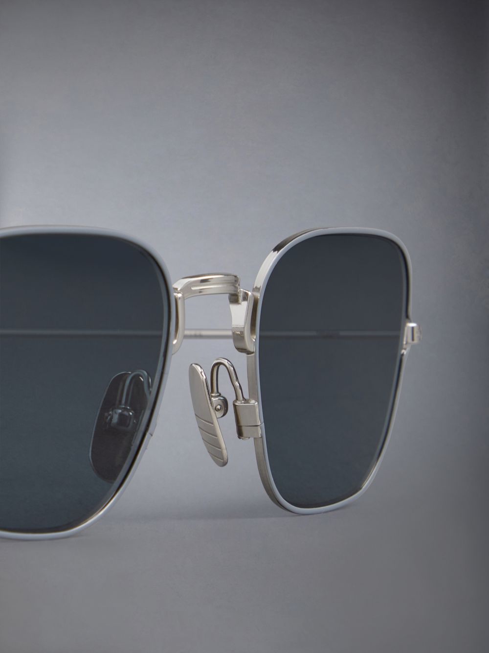 Thom Browne Titanium Square Men Sunglasses Silver | TPW56P27706