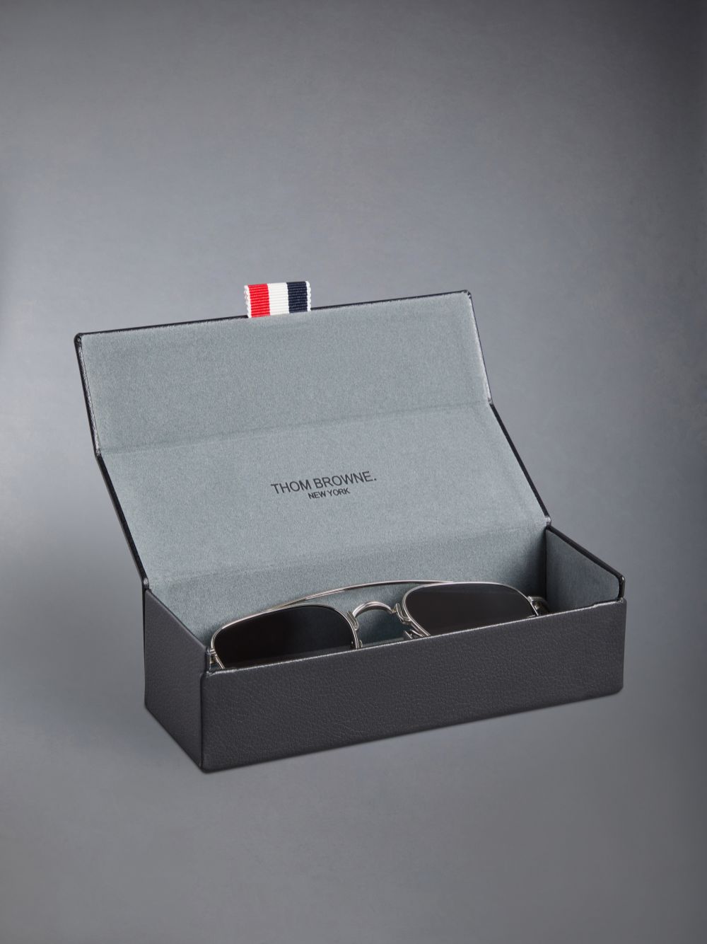 Thom Browne Titanium Squared Aviator Men Sunglasses Grey | EXZ10G96379