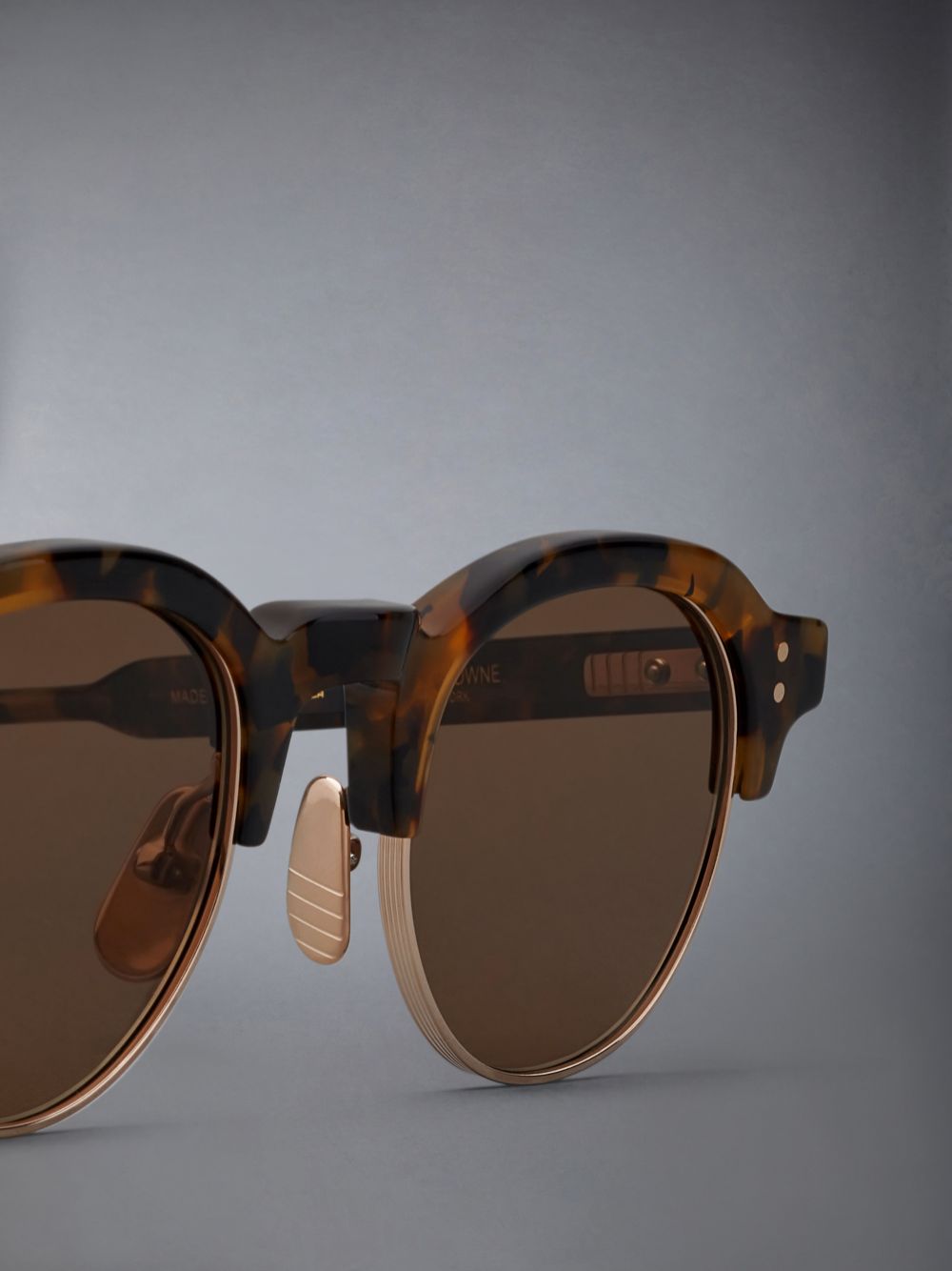 Thom Browne Tokyo Tortoise And 12k Gold Acetate And Titanium Oval Women Sunglasses Brown | ABD48H80363