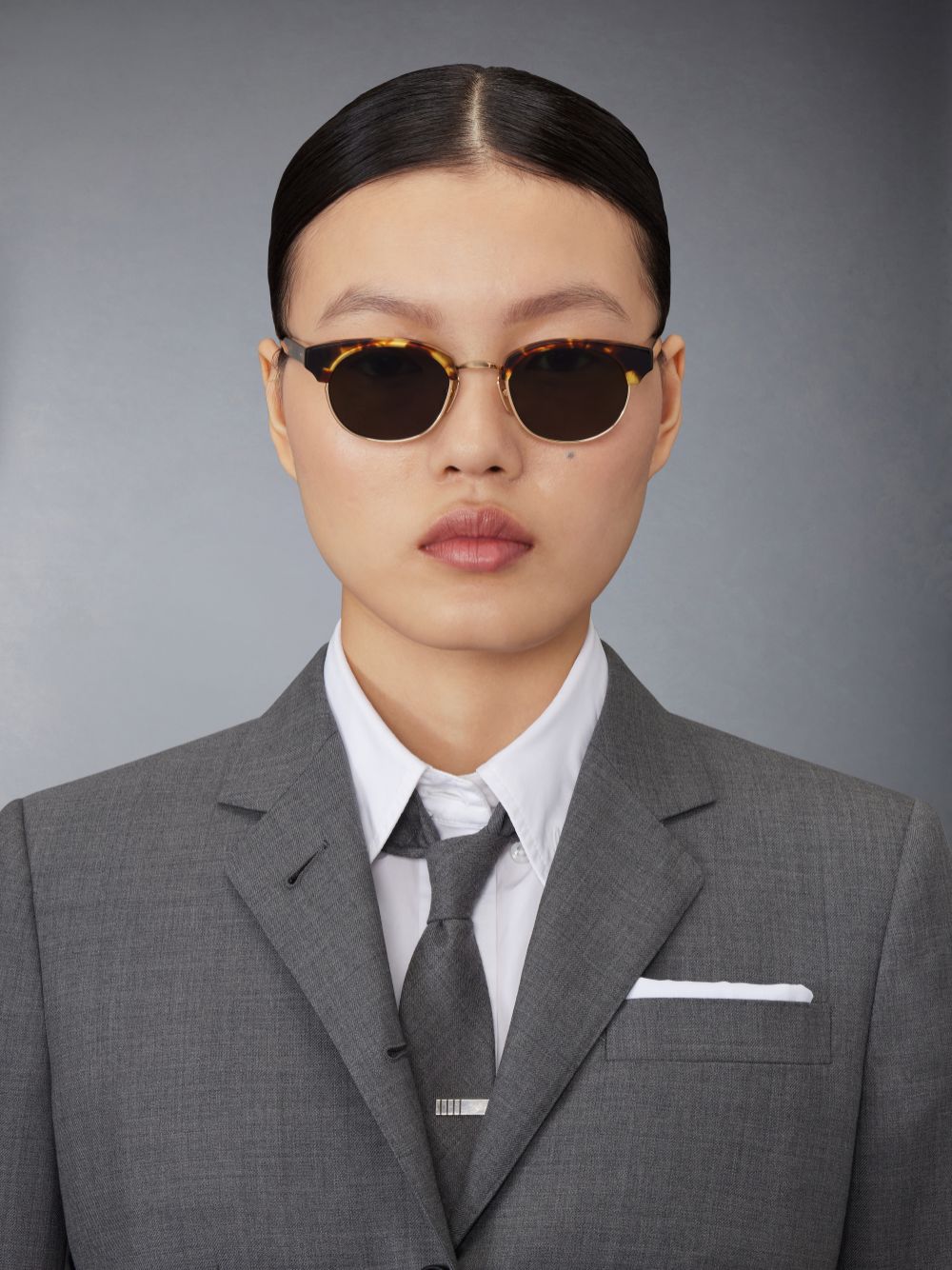 Thom Browne Tortoise Acetate And Titanium Oval Men Sunglasses Brown | GLU08M19263