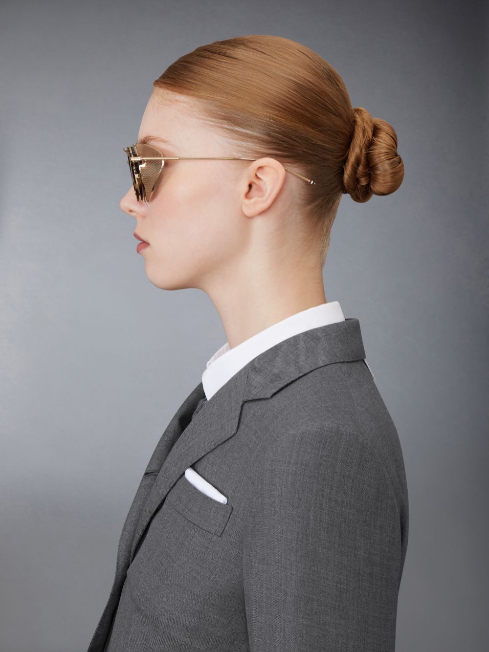 Thom Browne Tortoise Acetate And Titanium Round W/ Side Shields Women Sunglasses Brown | GLC19X84817