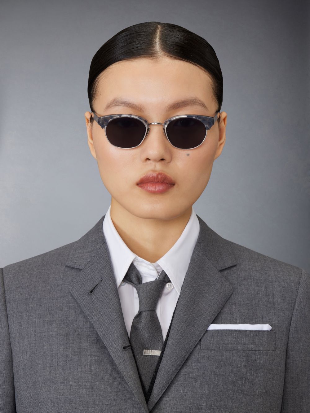 Thom Browne Tortoise Acetate And Titanium Oval Women Sunglasses Green | LEA21J90715