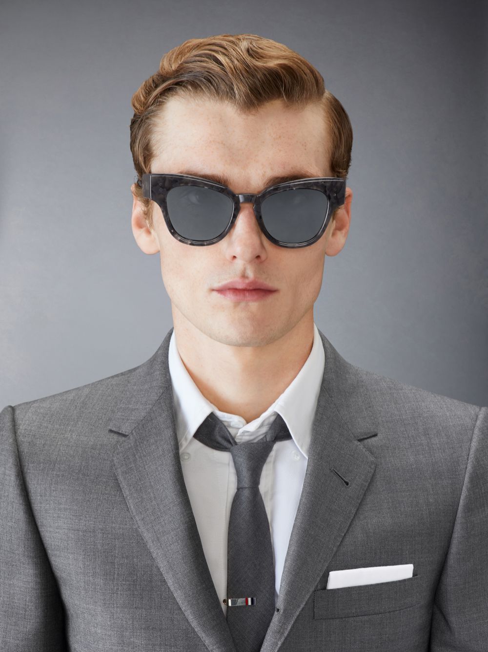 Thom Browne Tortoise Acetate Cateye Men Sunglasses Grey | NOU38E62772