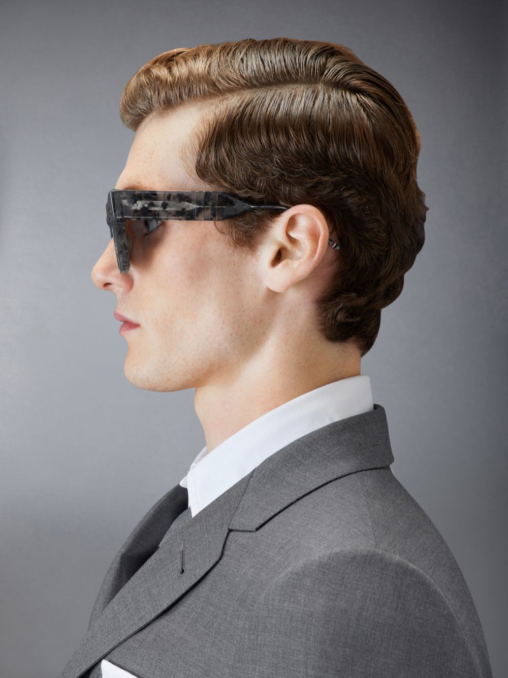 Thom Browne Tortoise Acetate Cateye Men Sunglasses Grey | NOU38E62772