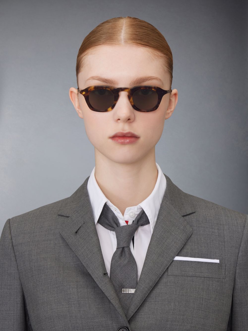 Thom Browne Tortoise Acetate Oval Women Sunglasses Brown | PPP07Q48632