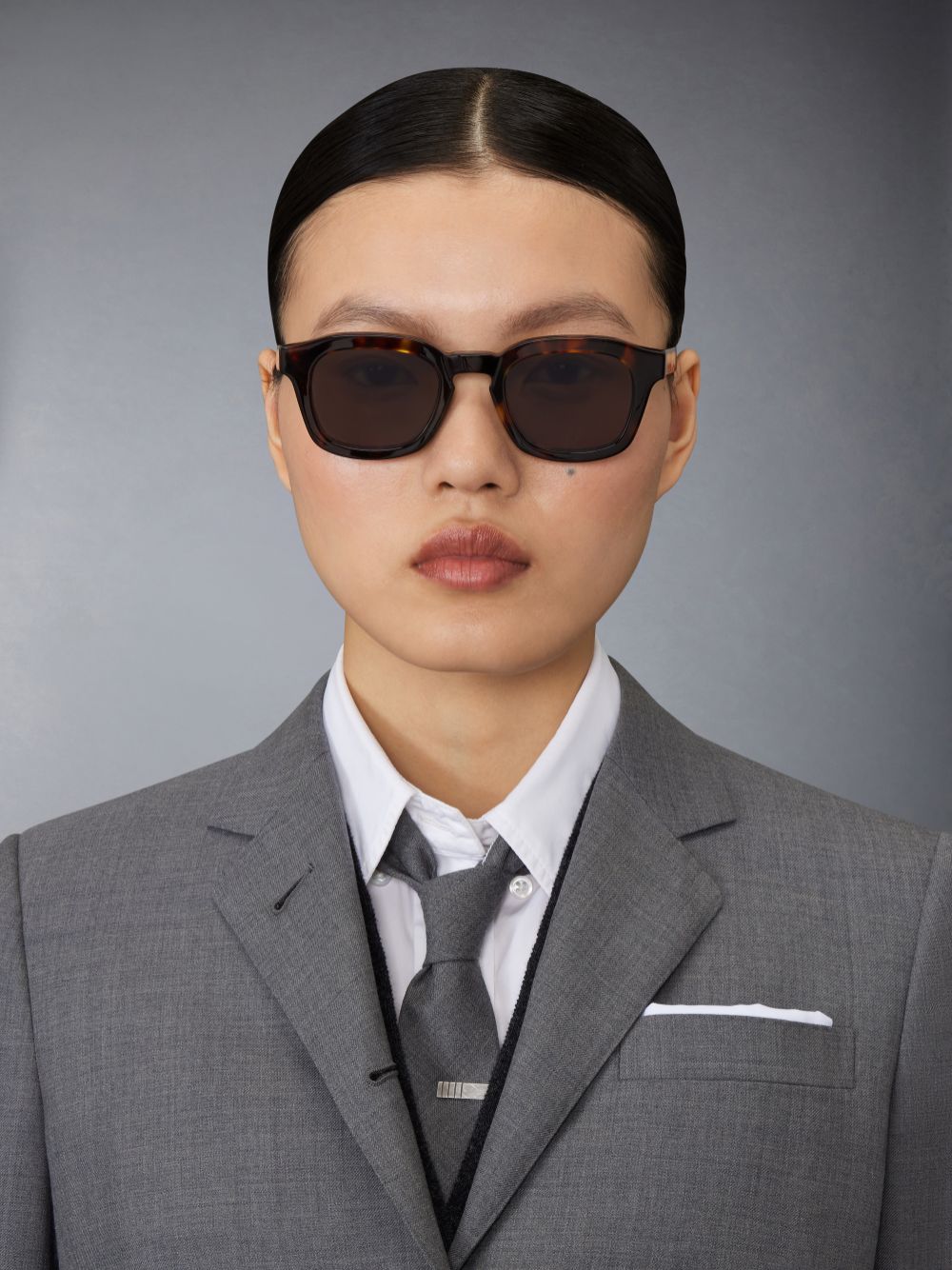 Thom Browne Tortoise Acetate Rectangular Men Sunglasses Brown | FXI99B53583