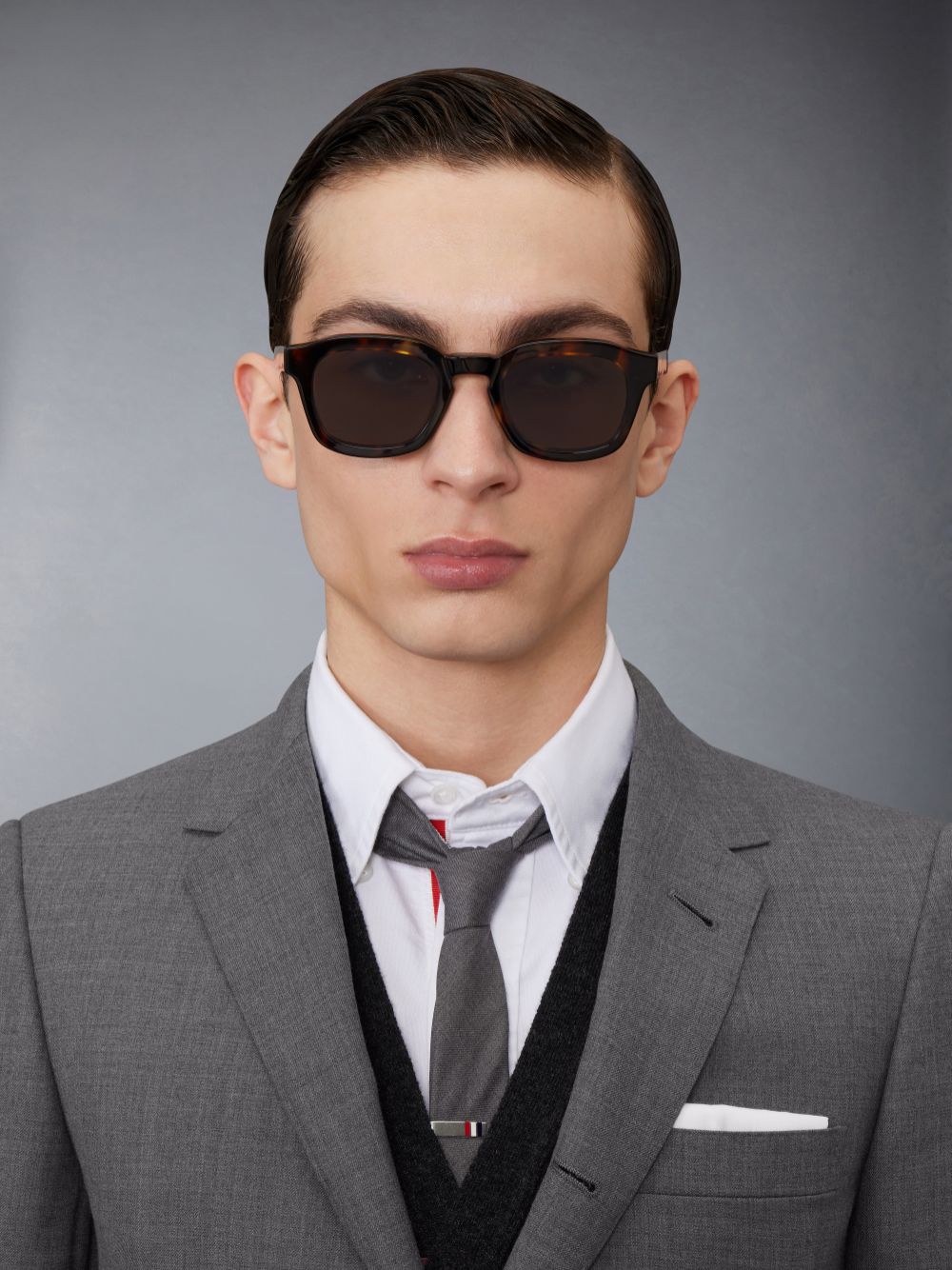 Thom Browne Tortoise Acetate Rectangular Men Sunglasses Brown | FXI99B53583