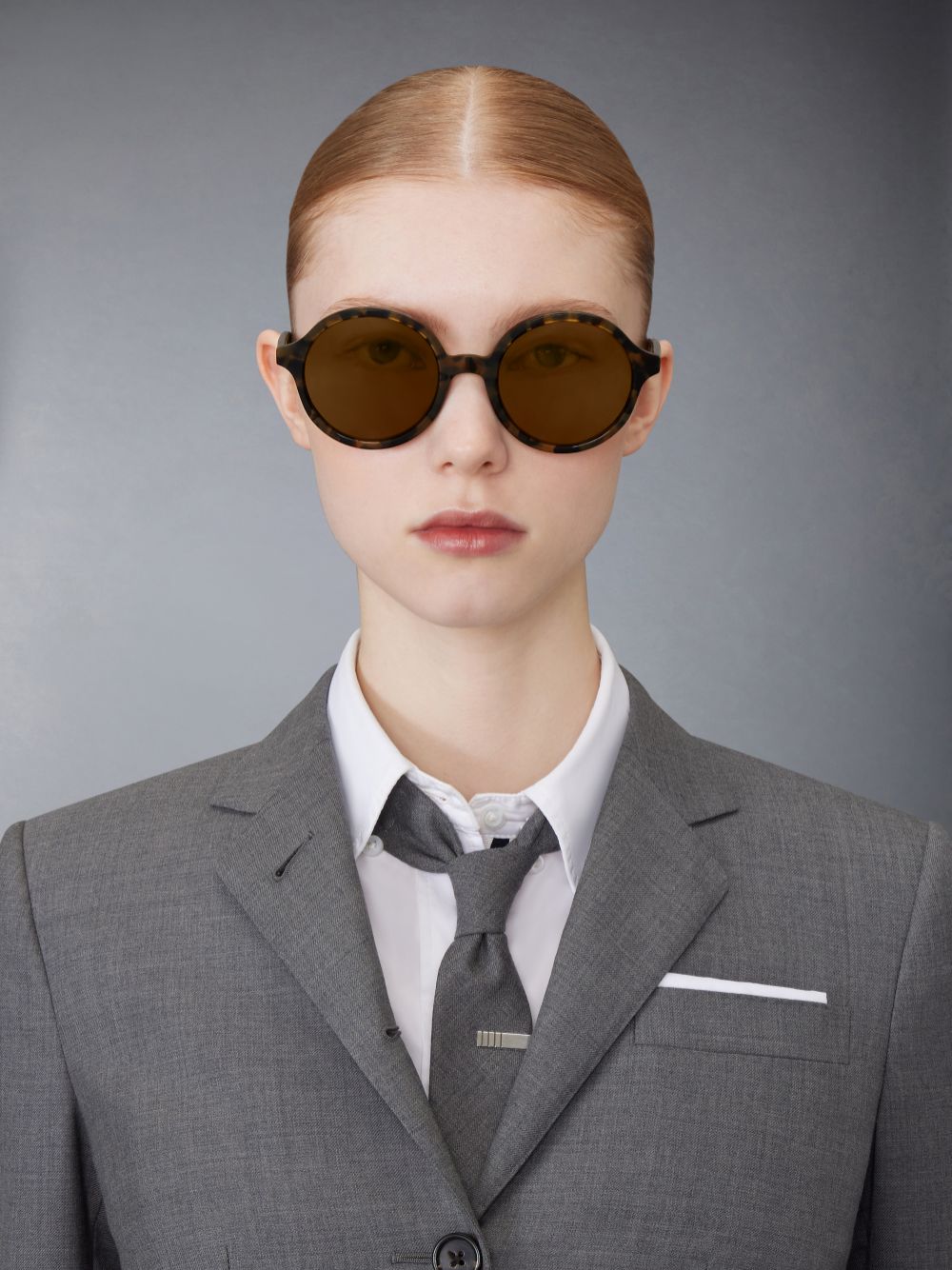 Thom Browne Tortoise Acetate Round Men Sunglasses Brown | MII42M46371