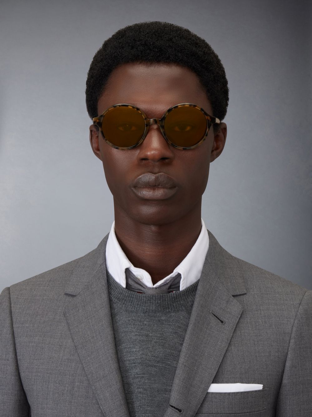 Thom Browne Tortoise Acetate Round Men Sunglasses Brown | MII42M46371