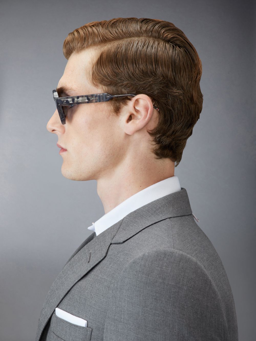 Thom Browne Tortoise Acetate Round Men Sunglasses Grey | EGV83J40426