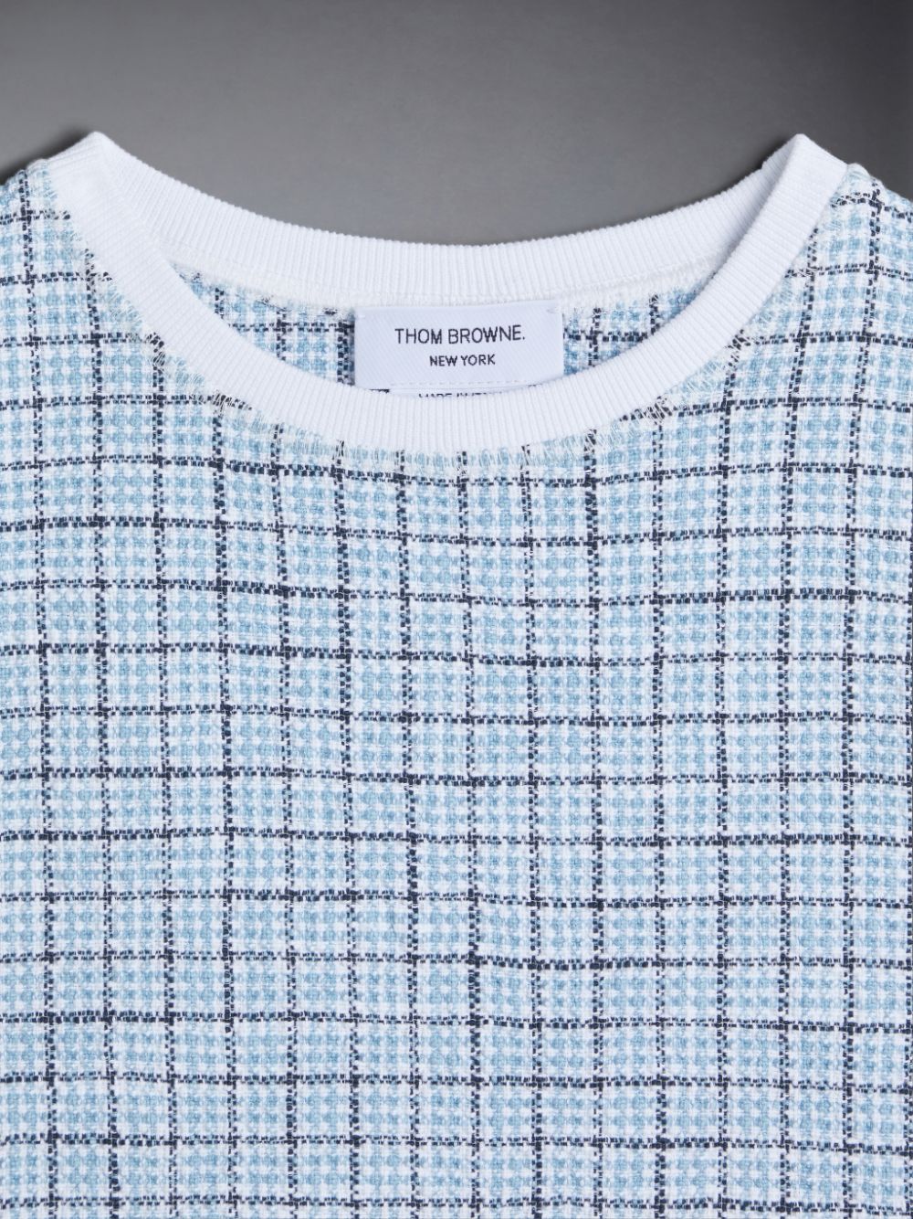 Thom Browne Tweed Jersey Boxy Boys's T Shirts Blue | ZII64S76708