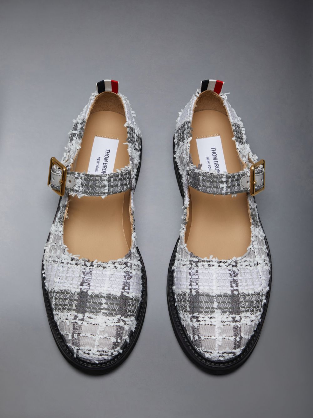 Thom Browne Tweed Micro Sole John Women Ballerina Grey | IZG04W17728