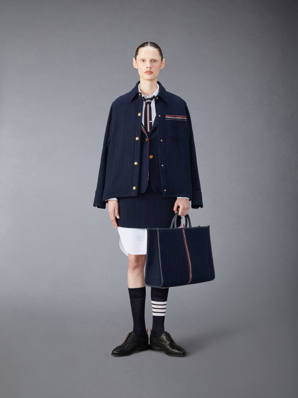 Thom Browne Tweed Mini Women Skirts Blue | NNE22F16391