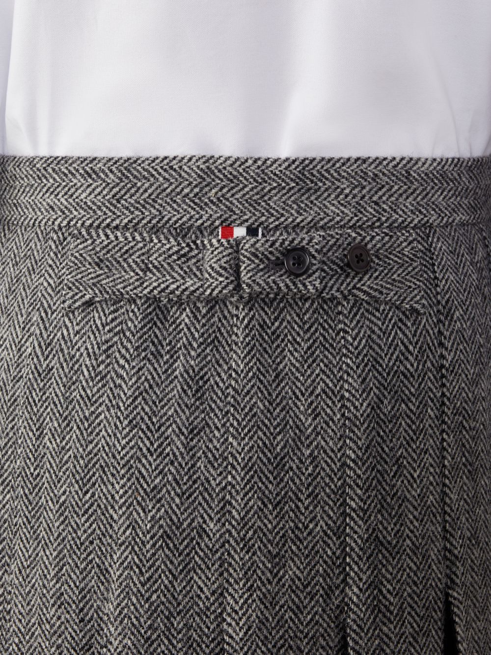 Thom Browne Tweed Raven Classic Backstrap Maxi Pleated Men Skirts Black | TEA99Q50260