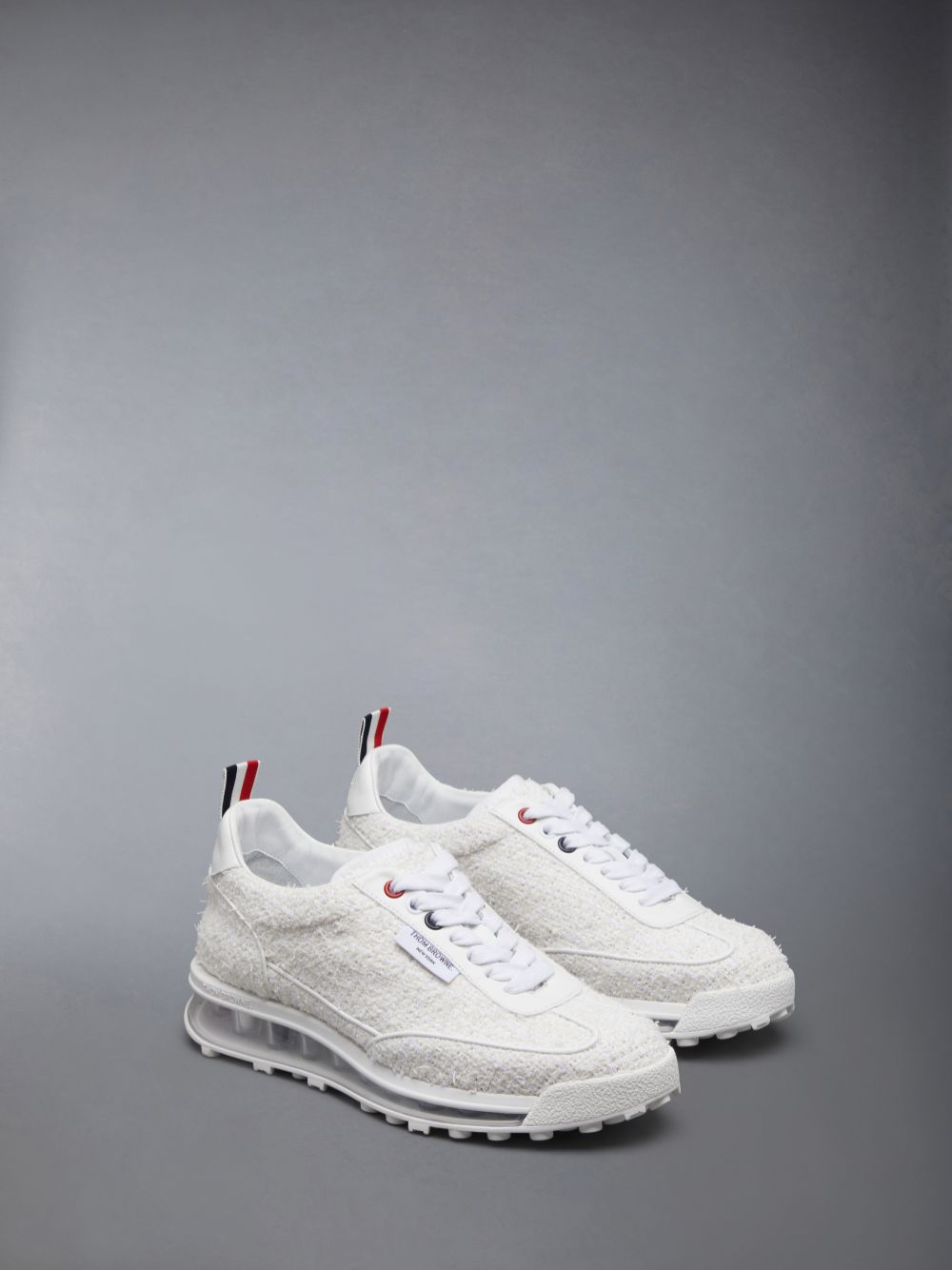 Thom Browne Tweed Tech Runner Women Sneakers White | NFW76C98605