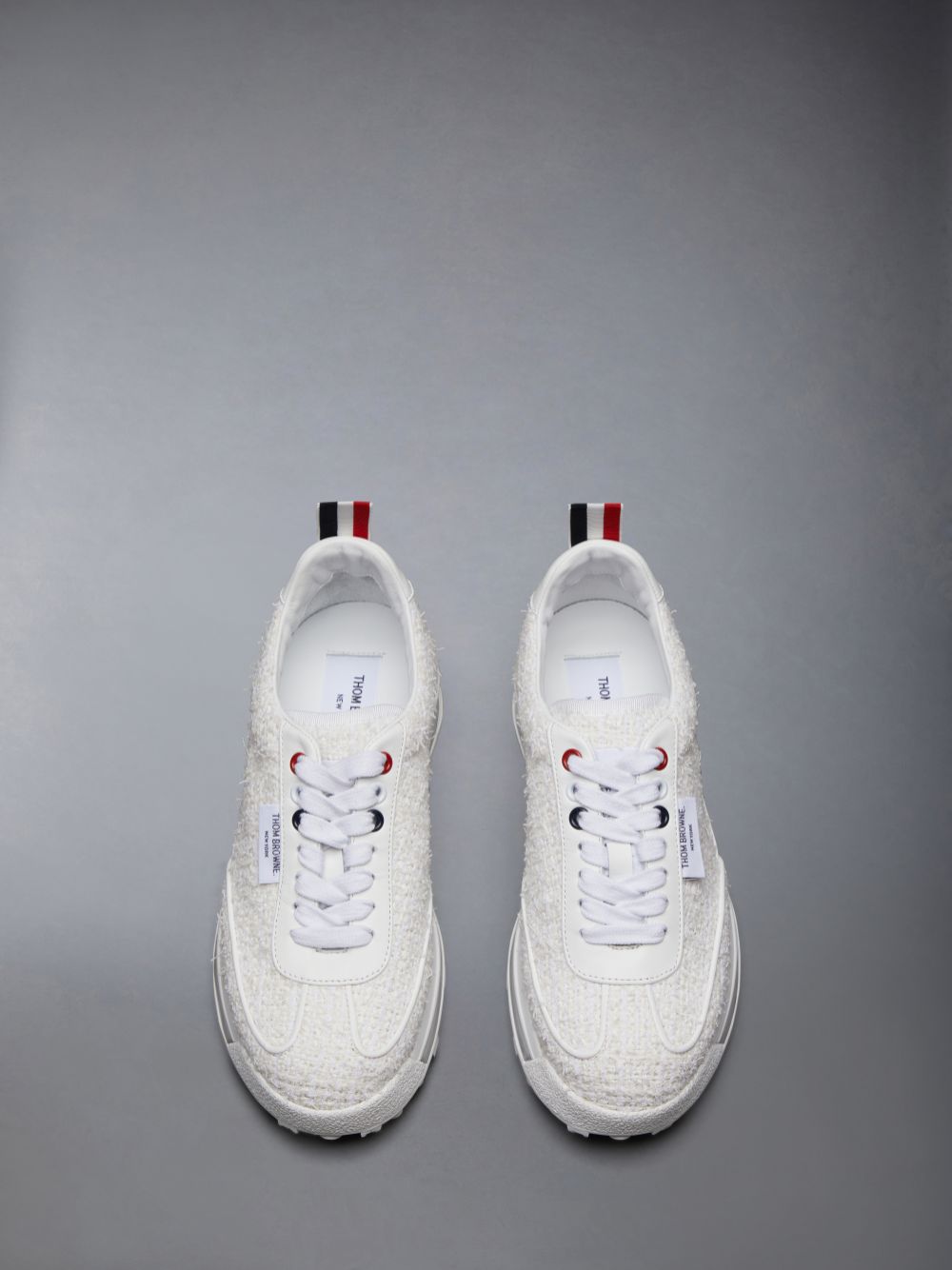 Thom Browne Tweed Tech Runner Women Sneakers White | NFW76C98605