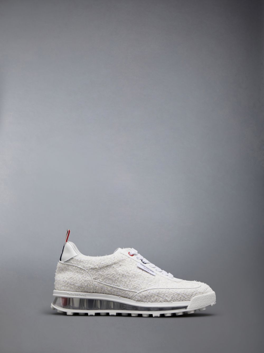 Thom Browne Tweed Tech Runner Women Sneakers White | NFW76C98605