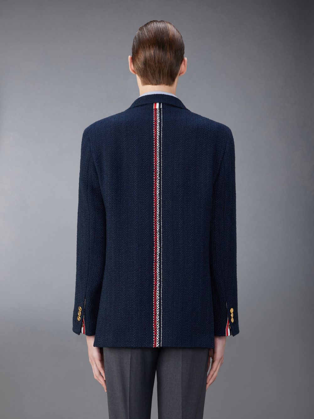 Thom Browne Tweed Unstructured Sack Sport Men Coats Blue | JWR07E80391