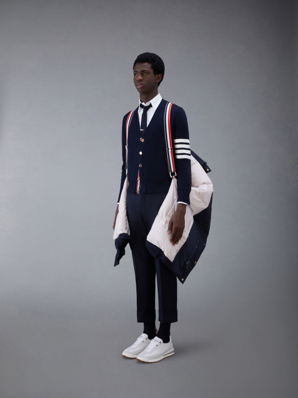 Thom Browne Twill 4-Bar Football Sideline Men Parka Blue | CPY93V57614