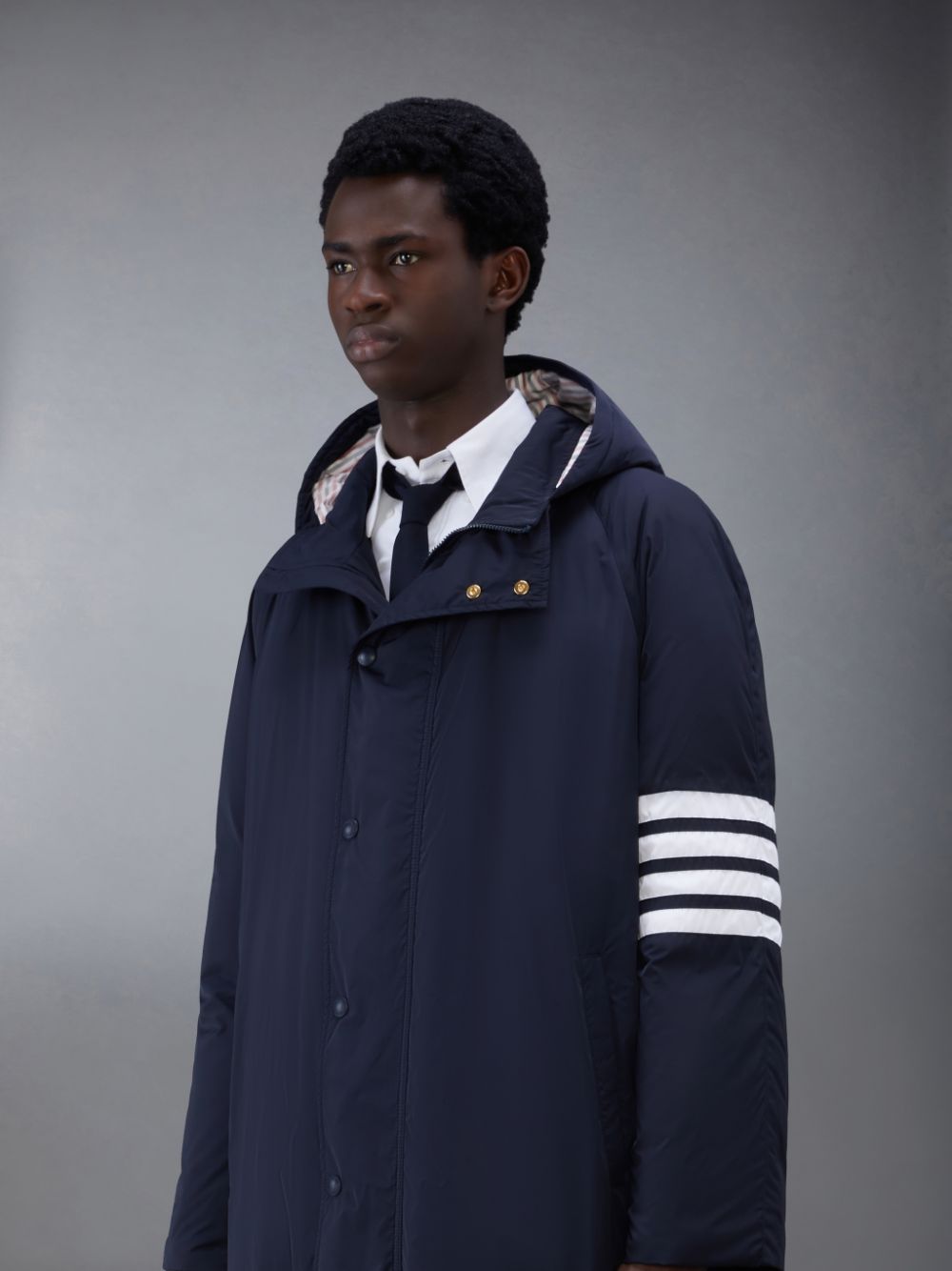 Thom Browne Twill 4-Bar Football Sideline Men Parka Blue | CPY93V57614