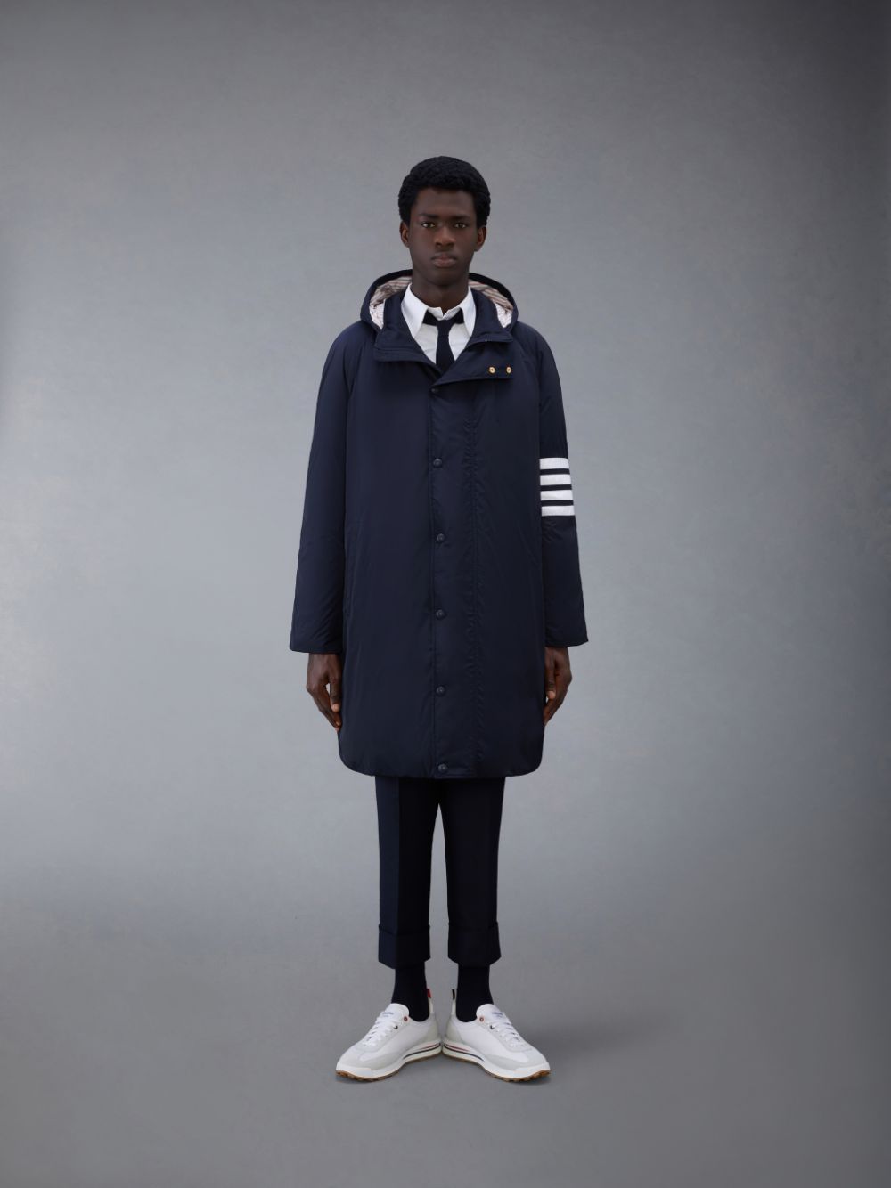 Thom Browne Twill 4-Bar Football Sideline Men Parka Blue | CPY93V57614