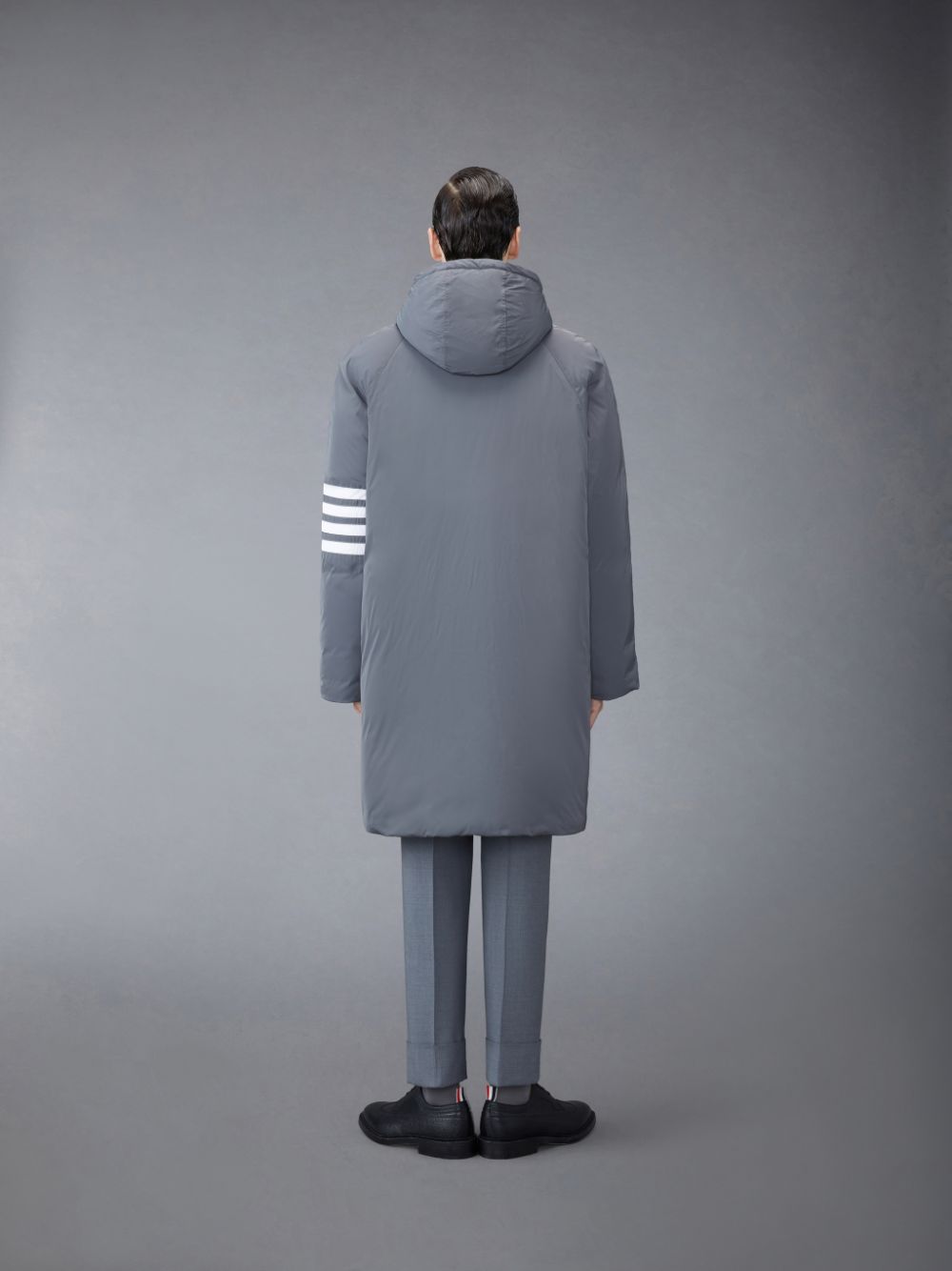 Thom Browne Twill 4-Bar Football Sideline Men Parka Grey | JZN53X20858