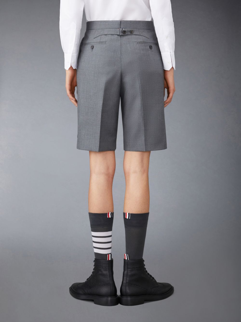 Thom Browne Twill Classic Backstrap Bermuda Women Shorts Grey | GTE37G28776