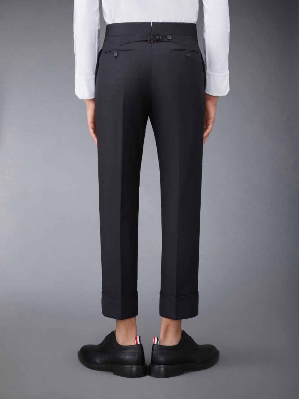 Thom Browne Twill Classic Backstrap Men Pants Black | UNQ79K53416