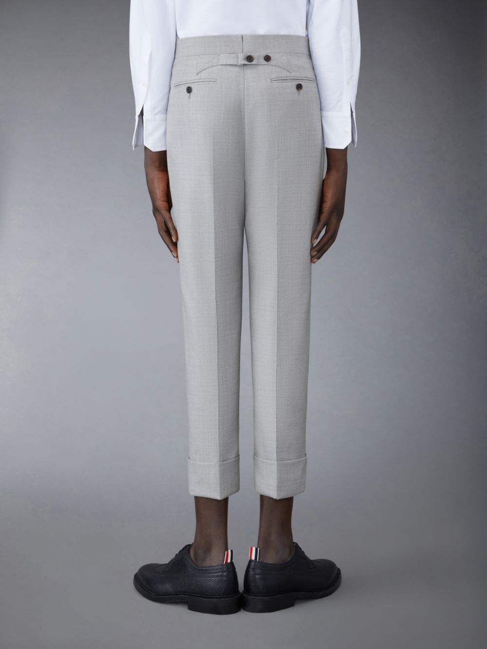 Thom Browne Twill Classic Backstrap Men Pants Grey | VRV45J82689