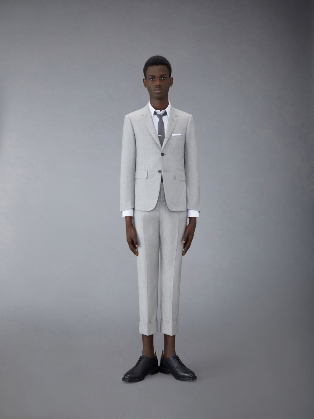 Thom Browne Twill Classic Backstrap Men Pants Grey | VRV45J82689